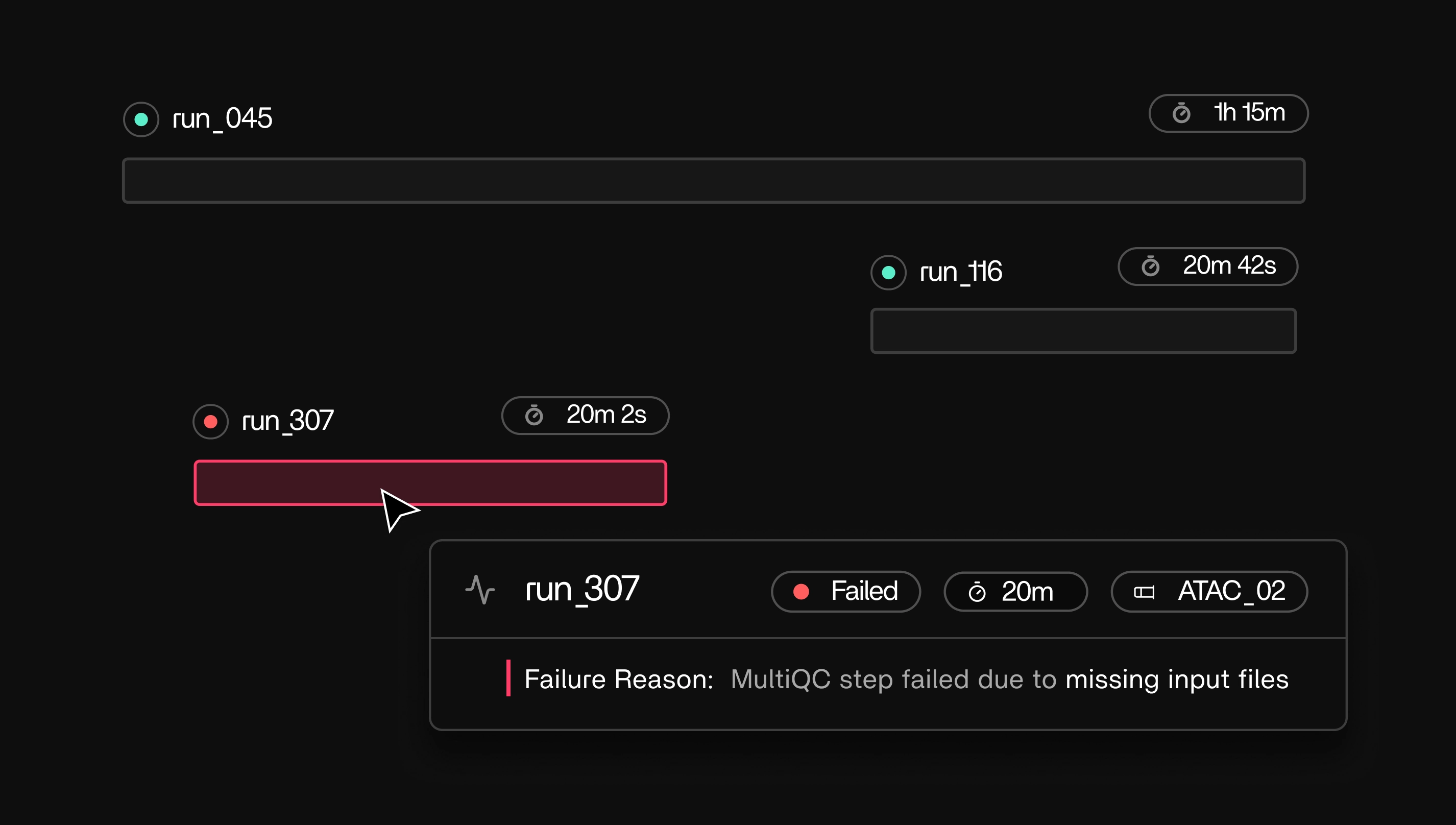 Pipelines Freeze Dashboard Visual